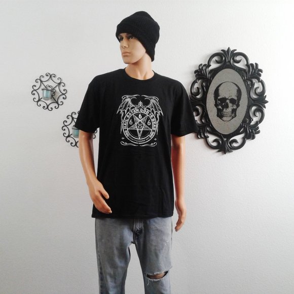 Hail Satan God Is Dead Printed T-Shirt - Picture 2 of 4